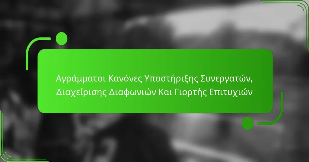 Αγράμματοι Κανόνες Υποστήριξης Συνεργατών, Διαχείρισης Διαφωνιών Και Γιορτής Επιτυχιών