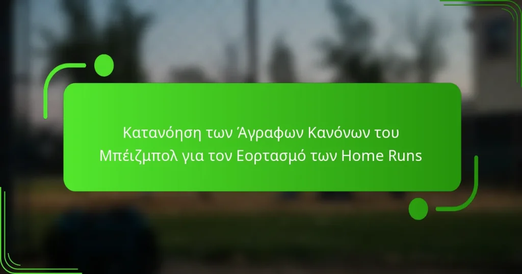 Κατανόηση των Άγραφων Κανόνων του Μπέιζμπολ για τον Εορτασμό των Home Runs