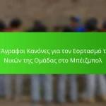 Οι Άγραφοι Κανόνες για τον Εορτασμό των Νικών της Ομάδας στο Μπέιζμπολ